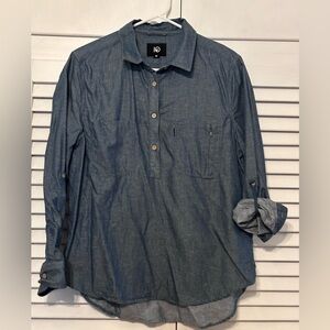 Tentree women's long sleeve jean button shirt size medium